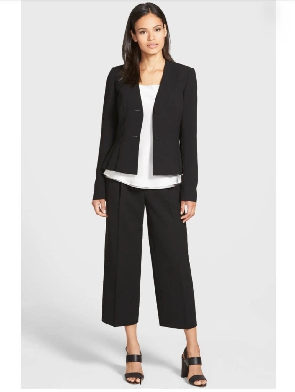 Lafayette 148 New York Rivington Pleat Front Crop Pants Size 6